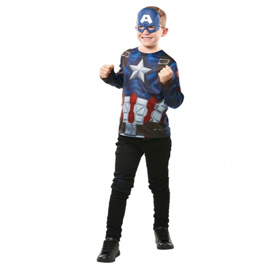 Déguisement Top classique Captain America + masque 5-8 ans - Rubies Rubies - 2