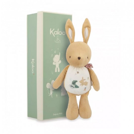 Peluche sonore Lapin marron 28 cm Petites Chansons - Kaloo kaloo - 1
