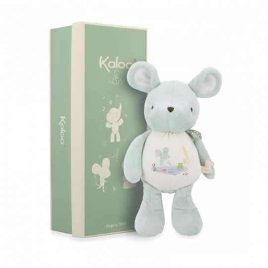 Peluche sonore Souris verte 28 cm Petites Chansons - Kaloo kaloo - 1