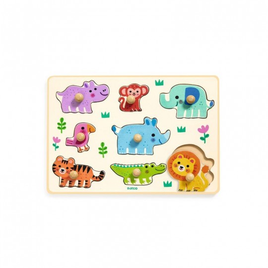 Puzzle à bouton 8 pcs Hippo'n'Co - Djeco Djeco - 1