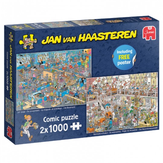 Puzzle 2x1000 pcs Jan van Haasteren : Comment ne pas bricoler - Jumbo Jumbo Games - 1