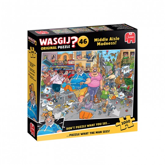 Puzzle 1000 pcs Wasgij Original 46 : Frénésie d'achat dans l'allée centrale ! - Jumbo Jumbo Games - 1