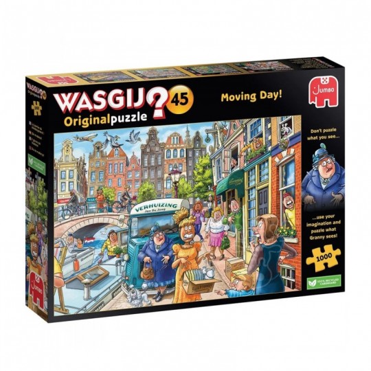 Puzzle 1000 pcs Wasgij Original 45 : La journée du déménagement ! - Jumbo Jumbo Games - 1