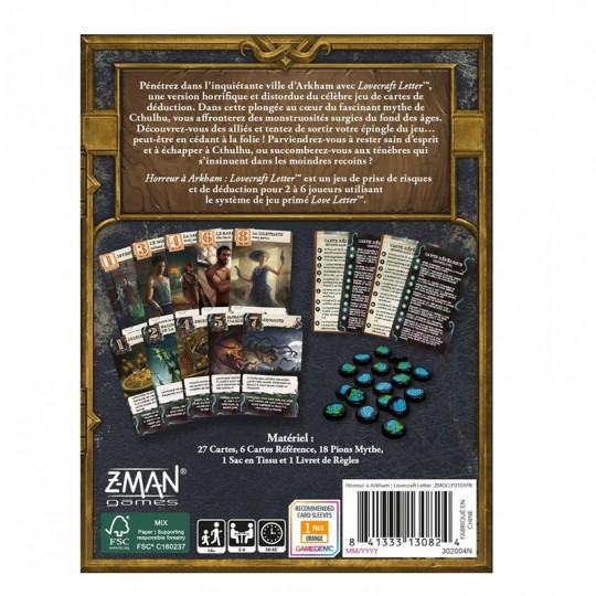 Horreur à Arkham Lovecraft Letter - Un jeu Love Letter Z-Man Games - 2