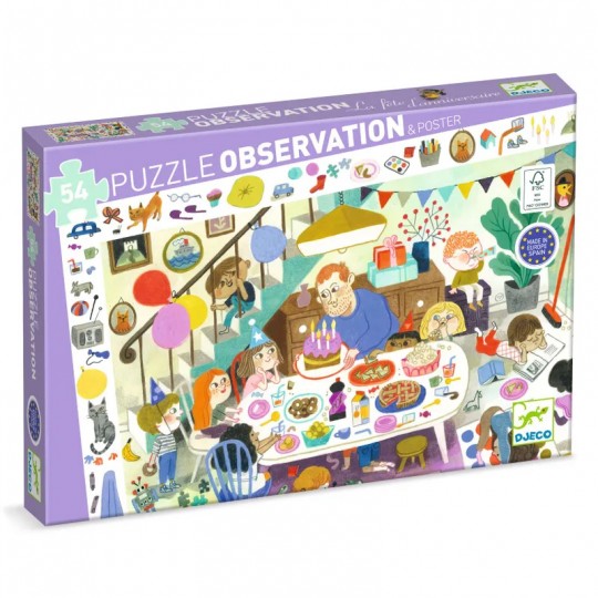 Puzzle Observation 54 pcs La Fête d'Anniversaire - Djeco Djeco - 1