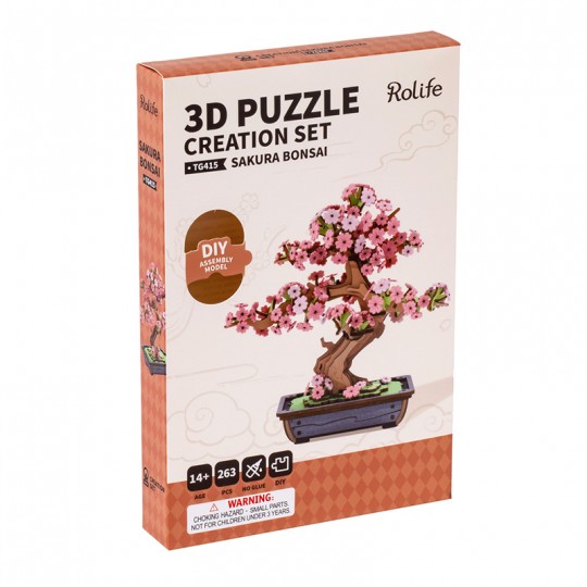 3D Puzzle Creation Set Sakura Bonsai - Rolife Rolife - 1