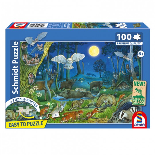 Puzzle 100 pcs Animaux de la forêt la nuit - Schmidt Schmidt - 1