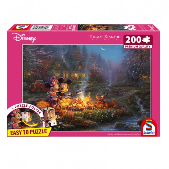 Puzzle Disney 200 pcs Mickey & Minnie : Petite douceur au feu de camp - Schmidt Schmidt - 1
