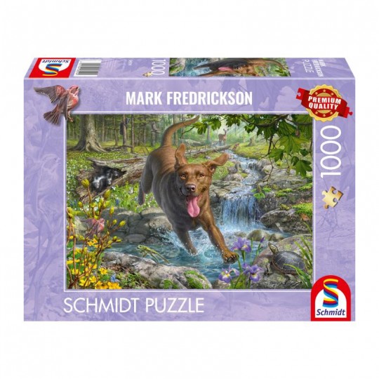 Puzzle 1000 pcs Labrador retriever en promenade au printemps - Schmidt Schmidt - 1