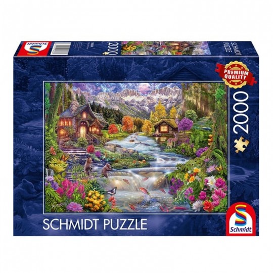 Puzzle 2000 pcs Torrent de montagne idyllique - Schmidt Schmidt - 1