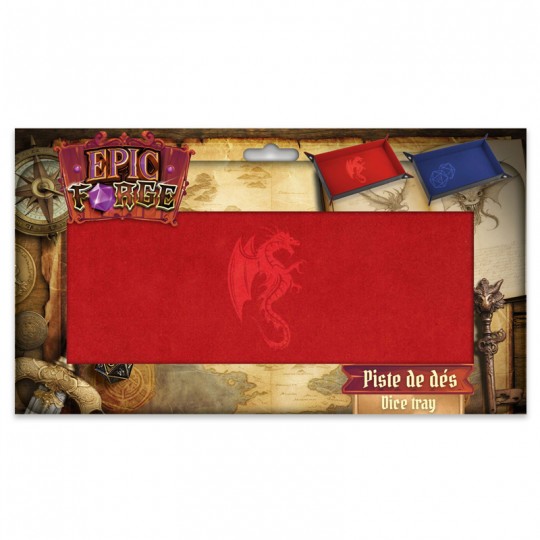 Couloir de Dés Dragon Rouge Cuir et Velours 20 x 40 cm Epic Forge - 2