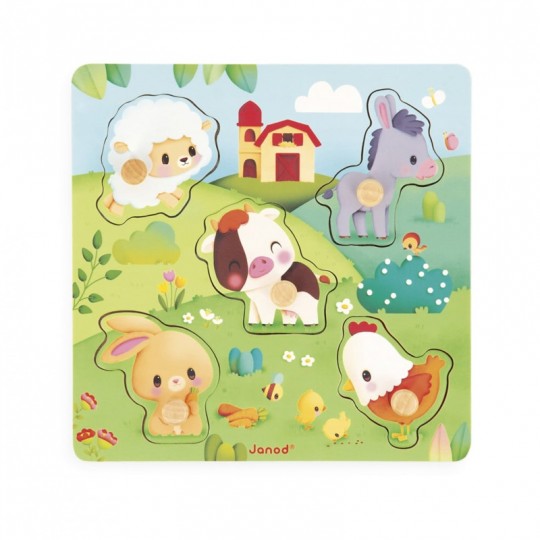 Puzzle tactile 5 pcs Ferme - Janod Janod - 2