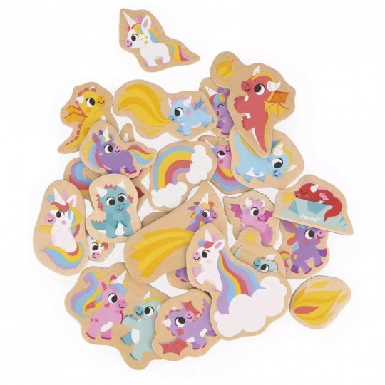 Magnets Licornes et Dragons 24 pcs - Janod Janod - 1