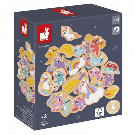 Magnets Licornes et Dragons 24 pcs - Janod Janod - 2