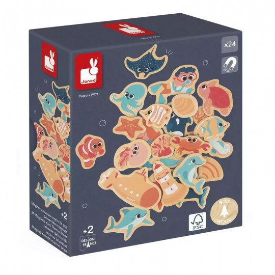 MAGNETS MONDE MARIN 24 PCS Janod - 1