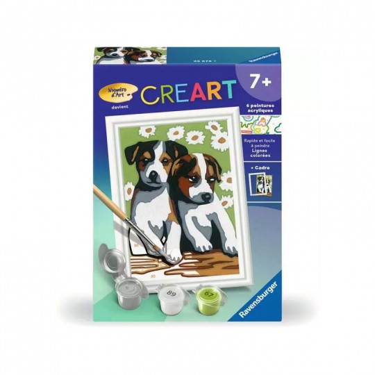 CreArt Kids 8x12cm : Deux petits chiots - Ravensburger Ravensburger - 1