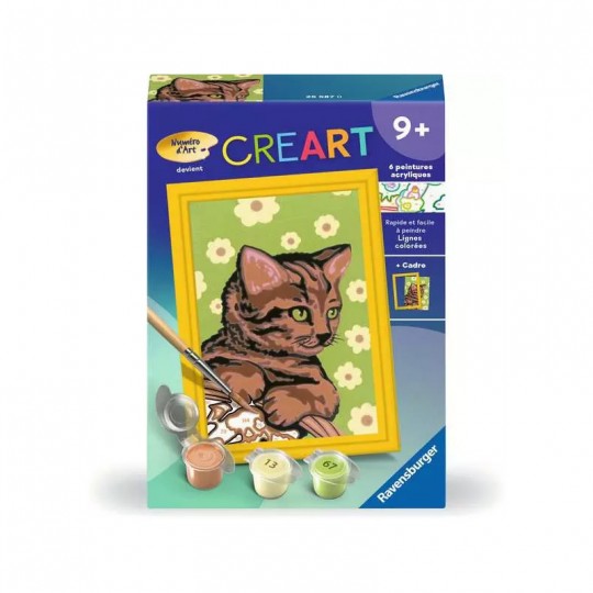 CreArt Kids 8x12cm : Chaton et fleurs - Ravensburger Ravensburger - 1