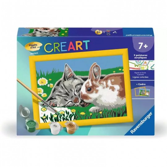 CreArt Kids 13x18cm : Chaton et son compagnon le lapin - Ravensburger Ravensburger - 1