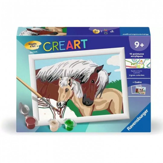 CreArt Kids 13x18cm : Jument et son poulain - Ravensburger Ravensburger - 1