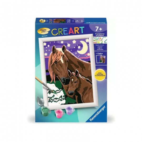 CreArt Kids 13x18cm : Chevaux à la nuit tombée - Ravensburger Ravensburger - 1