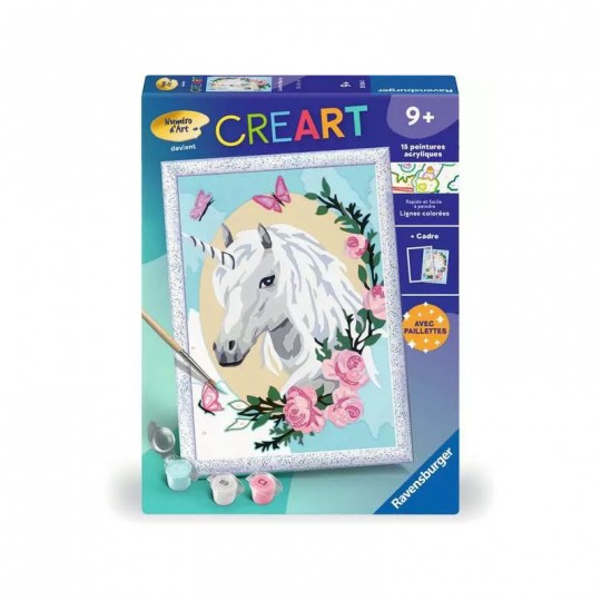 CreArt Kids 18x24cm : Licorne fleurie - Ravensburger Ravensburger - 1