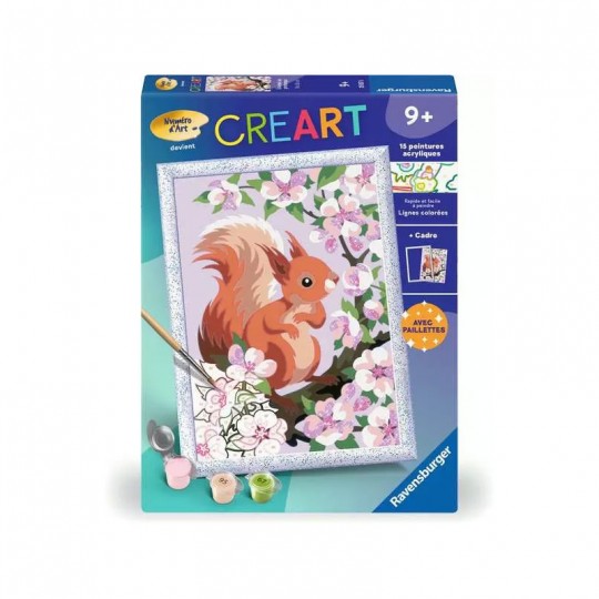 CreArt Kids 18x24cm : Écureuil au printemps - Ravensburger Ravensburger - 1