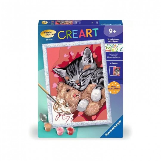 CreArt Kids 18x24cm : Chaton et son nounours - Ravensburger Ravensburger - 1