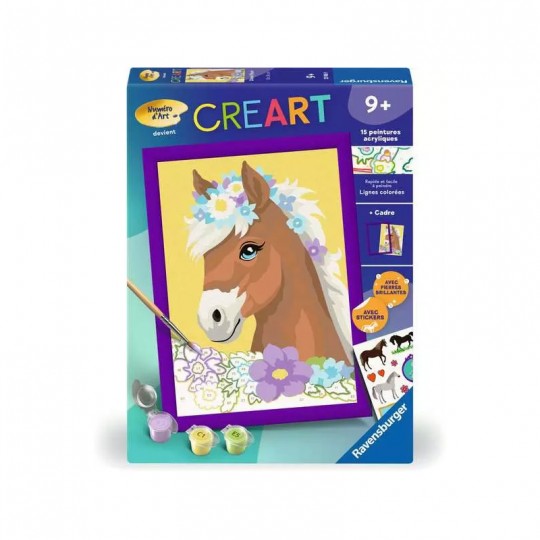 CreArt Kids 18x24cm : Cheval fleurissant - Ravensburger Ravensburger - 1