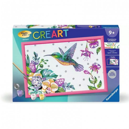 CreArt Kids 31x21cm : Colibri et fleurs exotiques - Ravensburger Ravensburger - 1