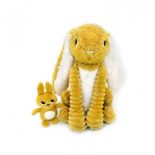Peluche Les Ptipotos : Lapin Toudou maman et son bébé moutarde - Les Déglingos Les Déglingos - 1