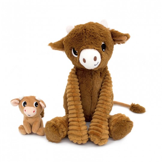 Peluche Les Ptipotos : Vache Hindou maman et son bébé cassonade - Les Déglingos Les Déglingos - 1