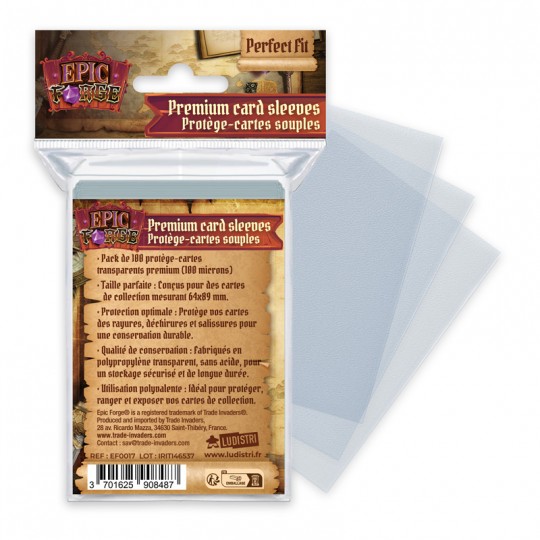 100 Protège-cartes souples Perfect Fit (64 x 89 mm) 100 microns - EPIC FORGE Epic Forge - 1