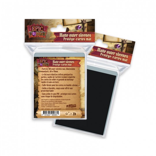 100 Outer Sleeves Matte (66 x 91 mm) Noir - Epic Forge Epic Forge - 1