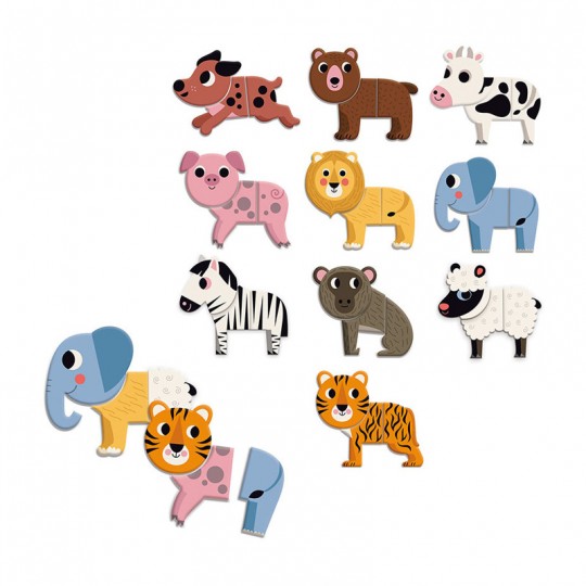 Coffret de magnets en bois 10 animaux rigolos Ingela P.Arrhenius - Vilac Vilac - 1