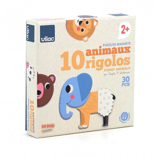 Coffret de magnets en bois 10 animaux rigolos Ingela P.Arrhenius - Vilac Vilac - 2