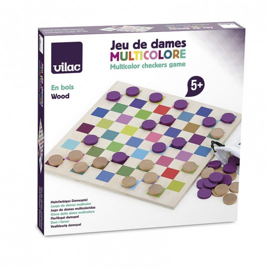Jeu de Dames multicolore en bois - Vilac Vilac - 1