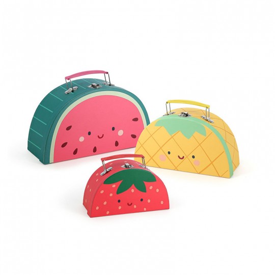 Set de 3 valisettes gigognes en carton Les fruits gourmands Sarah Betz - Vilac Vilac - 2