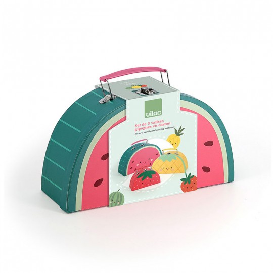 Set de 3 valisettes gigognes en carton Les fruits gourmands Sarah Betz - Vilac Vilac - 1