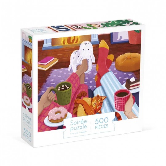 Puzzle 500 pcs Soirée au coin du feu - Janod Janod - 1