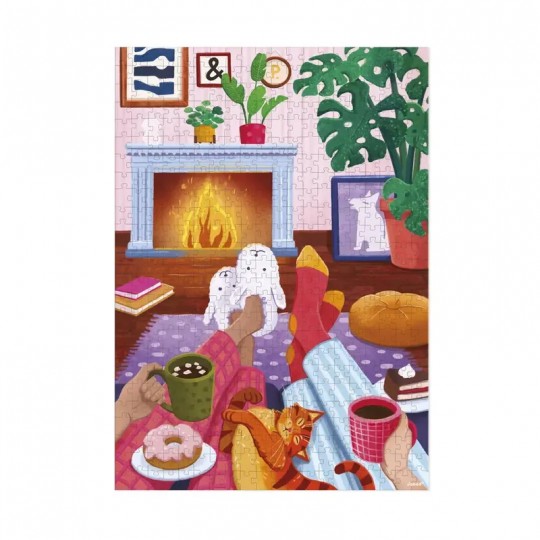 Puzzle 500 pcs Soirée au coin du feu - Janod Janod - 2