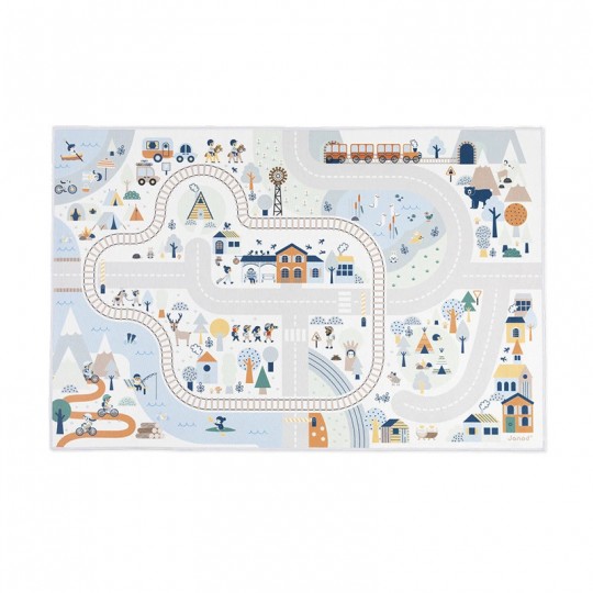 Tapis avec circuit Vallée blanche Cross Roads - Janod Janod - 1