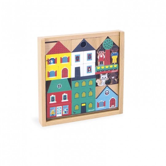 Set de 36 cubes en bois Ville Cross Roads - Janod Janod - 3