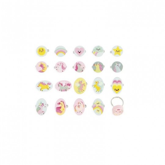 Coffret 20 bagues ajustables Licornes - Janod Janod - 1