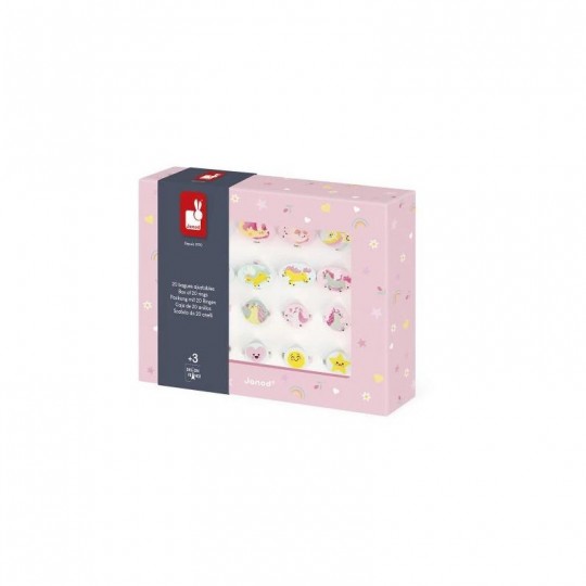Coffret 20 bagues ajustables Licornes - Janod Janod - 2