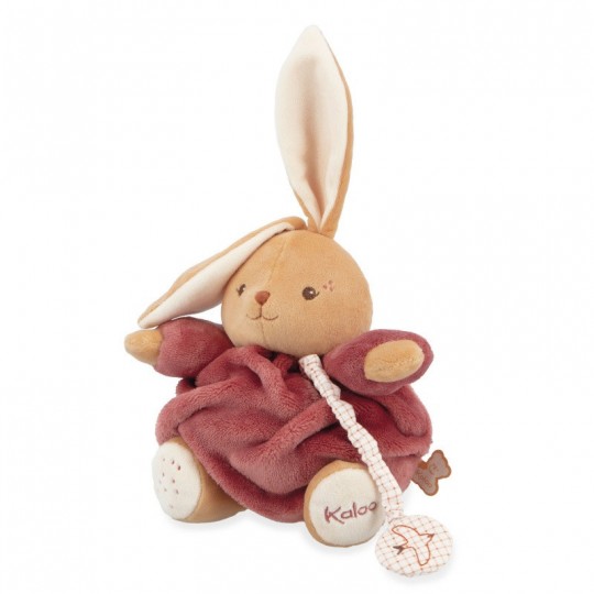 Peluche lapin Patapouf Bordeaux musical 17 cm - Kaloo kaloo - 1