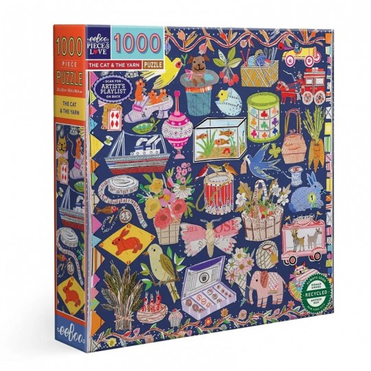 Puzzle 1000 pcs The Cat and The Yarn - Eeboo Eeboo - 1