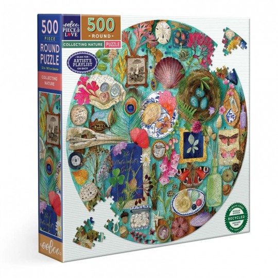 Puzzle 500 pcs rond Collecting Nature - Eeboo Eeboo - 1