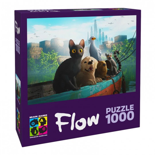 Puzzle 1000 pcs Flow : Animaux sur le Bateau - Brain Game Brain Games - 1