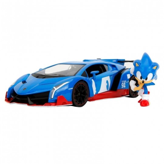 Miniature 1:24 Lamborghini Veneno Sonic avec figurine bleu - Jada Toys Jada Toys - 2