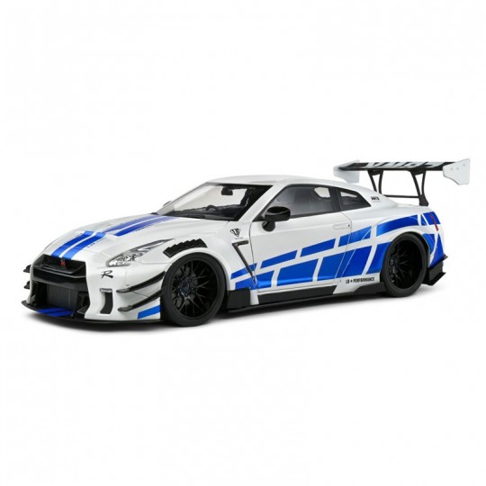Miniature 1:18 Nissan GT-R Liberty Walk Body Kit 2.0 2024 Blanc et bleu - Solido Solido - 2